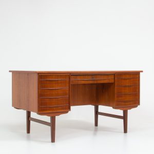 vintage double sided teak desk