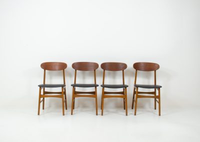 Danish dining chairs teak beech skai