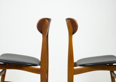 Danish dining chairs teak beech skai