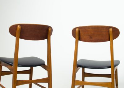 Danish dining chairs teak beech skai