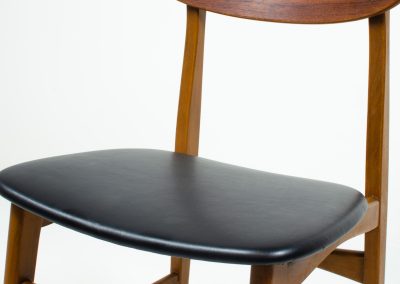 Danish dining chairs teak beech skai