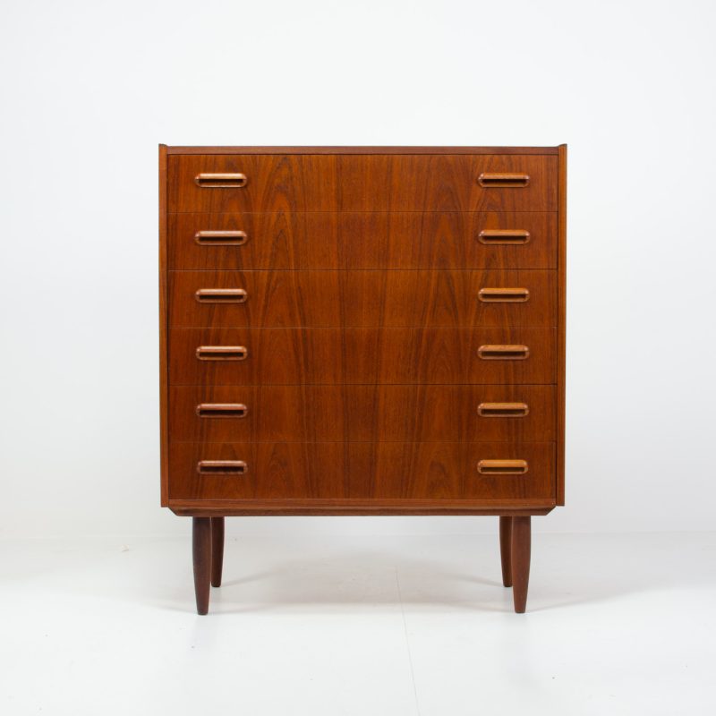danish teak tallboy dresser chest of drawers