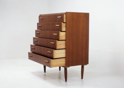 danish teak tallboy dresser chest of drawers