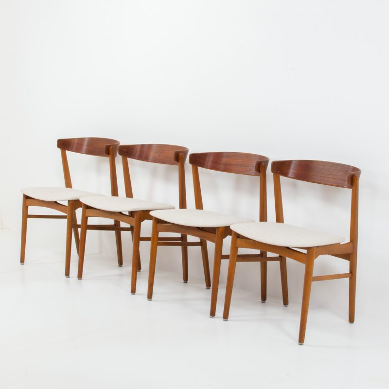 farstrup model 206 dining chairs vintage teak beech