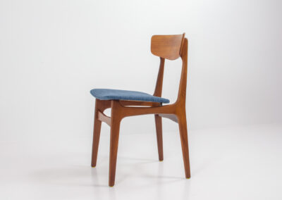 schionning & elgaard teak dining chairs denmark blue opholstery