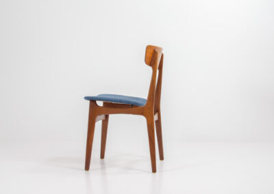 schionning & elgaard teak dining chairs denmark blue opholstery