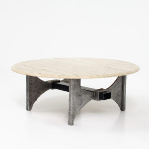 brutalist travertine vintage coffee table