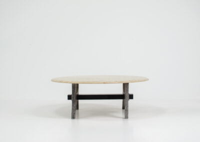 brutalist travertine vintage coffee table