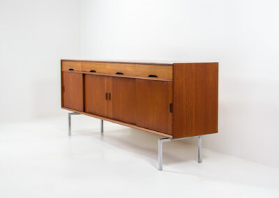 modernist vintage sideboard by topform teak chrome the netherlands