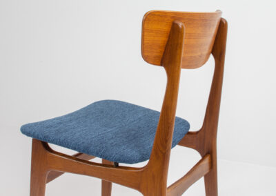 schionning & elgaard teak dining chairs denmark blue opholstery