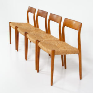 N.O. Niels Otto Moller model 77 dining charis danish teak
