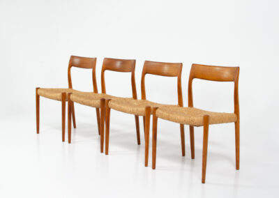 N.O. Niels Otto Moller model 77 dining charis danish teak
