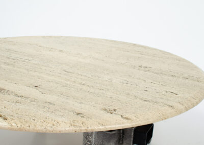 brutalist travertine vintage coffee table