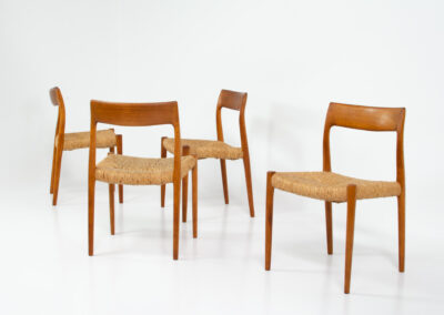 N.O. Niels Otto Moller model 77 dining charis danish teak