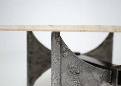 brutalist travertine vintage coffee table