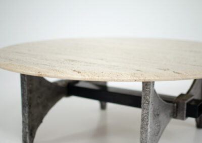brutalist travertine vintage coffee table