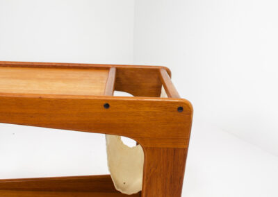 Danish teak newspaper trolley