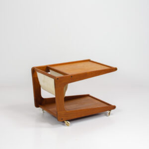Danish teak newspaper trolley