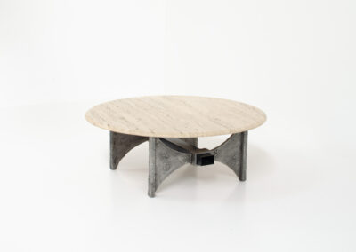 brutalist travertine vintage coffee table