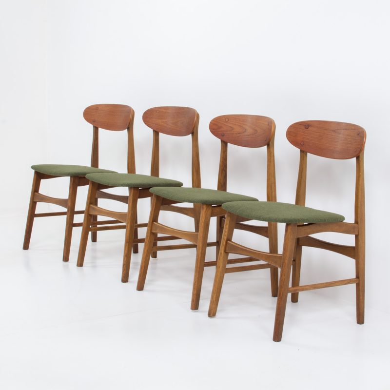 danish oak dining chairs teak green fabric