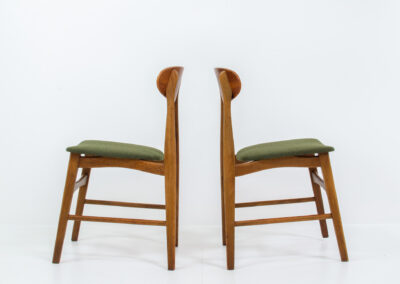 danish oak dining chairs teak green fabric
