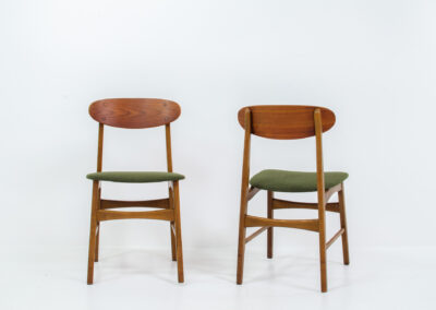 danish oak dining chairs teak green fabric