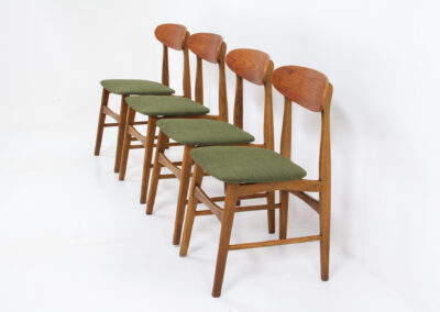 danish oak dining chairs teak green fabric