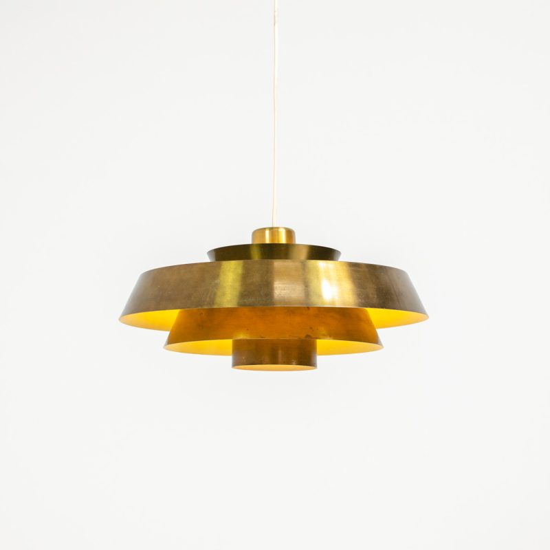 brass nova pendant light by jo hammerborg for fog & morup