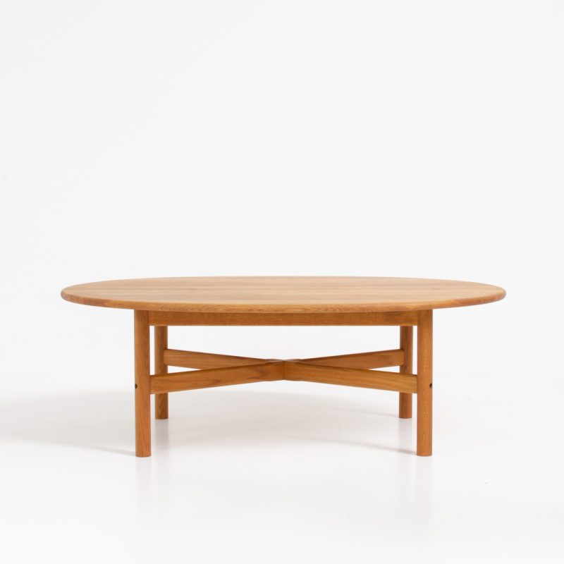 solid oak danish oval coffee table vintage