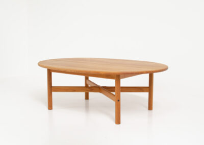 solid oak danish oval coffee table vintage