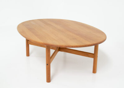 solid oak danish oval coffee table vintage