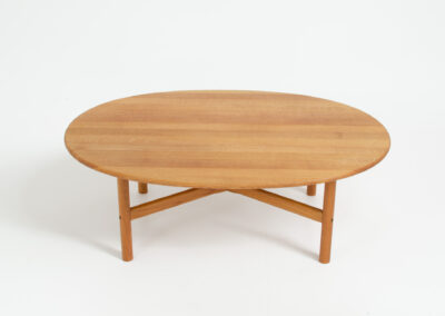solid oak danish oval coffee table vintage