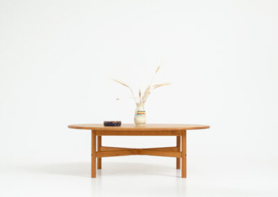 solid oak danish oval coffee table vintage