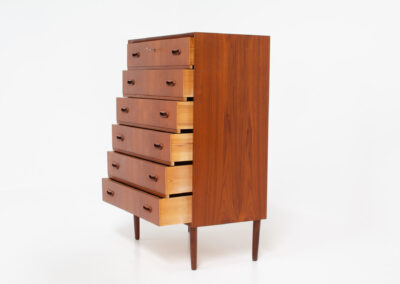 danish teak tallboy chest of drawers