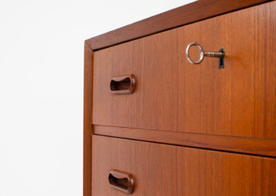 danish teak tallboy chest of drawers