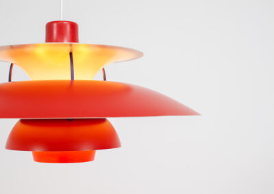 red ph5 pendant by louis poulsen poul henningsen danish design vintage lighting