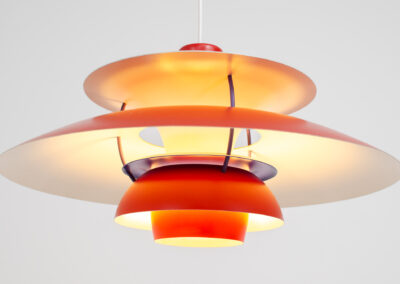 red ph5 pendant by louis poulsen poul henningsen danish design vintage lighting