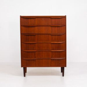 Danish tallboy chest of drawers in teak