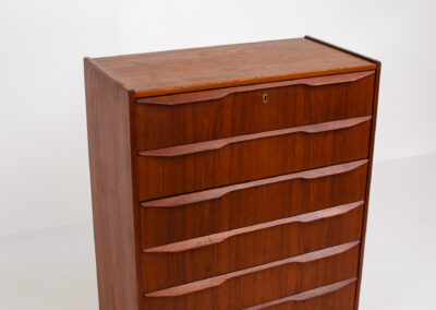 Danish tallboy chest of drawers in teak