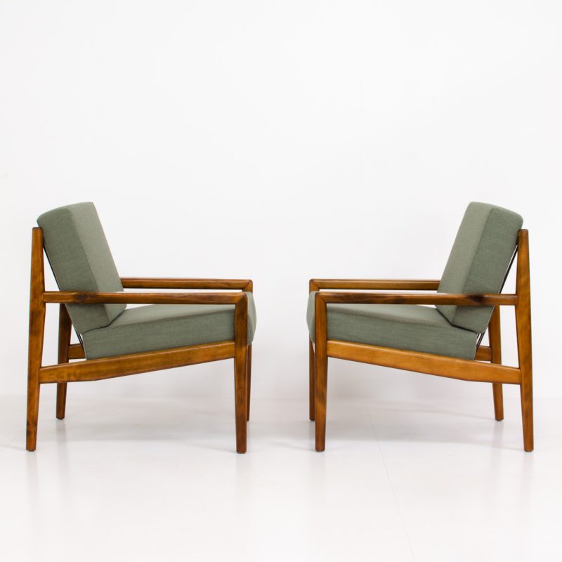 Rarely seen pair of easy chairs by Eugen Schmidt for Soloform (Germany, 1960s).