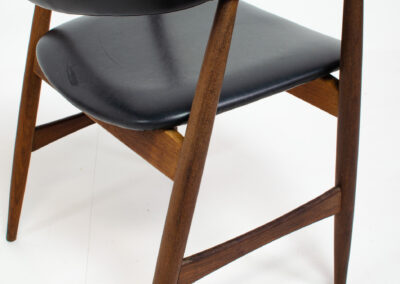 Set of 4 teak cow horn chairs by Mahjongg