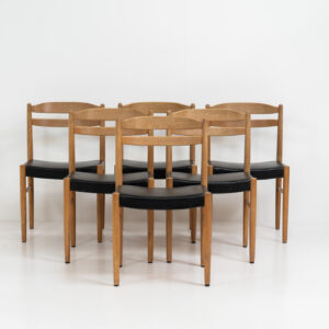 Set of 6 oak dining chairs by Carl Ekström