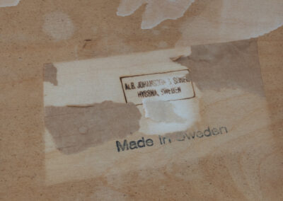 Set of 6 oak dining chairs by Carl Ekström for Albin Johansson & Söner (Sweden, 1950s). Featuring solid oak frames and original leather seats. Marked by maker. In very good condition.