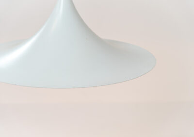 Early ‘model Semi’ pendant light by Claus Bonderup & Thorsten Thorup for Fog & Mørup (Denmark, 1960s).A well known and very timeless design that find its way in any setting. With its 70 cm in diameter, this white lacquered aluminium shade is huge.In very good condition with a few age marks.