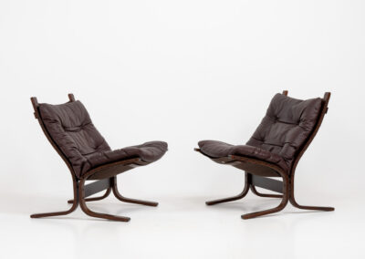 Pair of “Siesta” lounge chairs by Ingmar Relling for Westnofa (Norway, 1960s). One of the most comfortable chairs we have ever sat in! Made with leather and bentwood. The leather is still original and in amazing condition! Can be sold separately if requested.