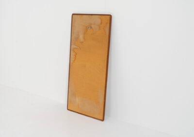 Mid-Century wall mirror (Denmark, 1960s). Featuring a beautiful organic frame in solid teak and a back mount. In good condition.