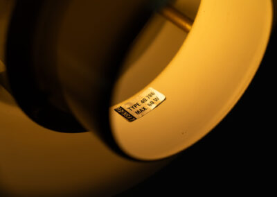 Brass colored pendant light by Lyskaer (Denmark, 1970s). A beautiful lamp made out of four aluminium shades with a brass colored exterior. Newly rewired and in very good condition. Labeled by maker.