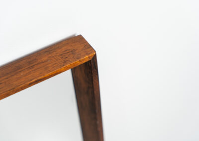 Mid-Century wall mirror in rosewood by Aarhus Glassliberi (Denmark, 1960s). Perfectly built, amazing woodgrain and very timeless. In good condition. Labeled on the back.