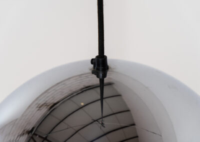 Stunning “Milieu” pendant light by Jo Hammerborg for Fog & Mørup (Denmark, 1960s). The condition of this piece is just amazing! It’s made out of a chrome lamp shade and deep orange metal light diffusers. Beautiful lighting, beautiful design and splendid original condition.