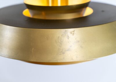 Nova pendant light by Jo Hammerborg for Fog & Mørup (Denmark, 1960s). A wonderful design classic. It is made out of solid brass and has a beatiful patina. In original and very good vintage condition.